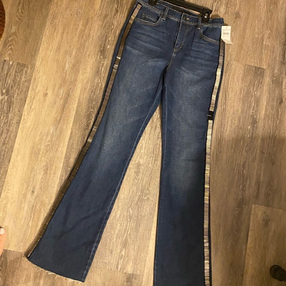 NWT Blue Revival Beaded Leg Bootcut Jeans Sz 27
